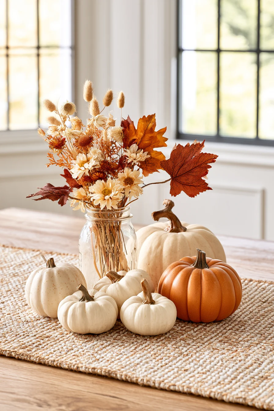 27 Cozy Fall Mason Jar Centerpieces for a Beautiful Autumn Table