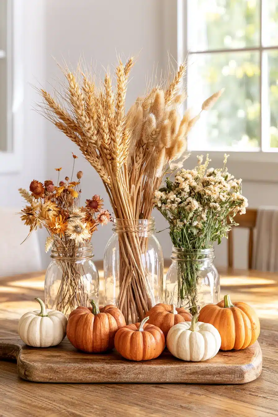27 Cozy Fall Mason Jar Centerpieces for a Beautiful Autumn Table