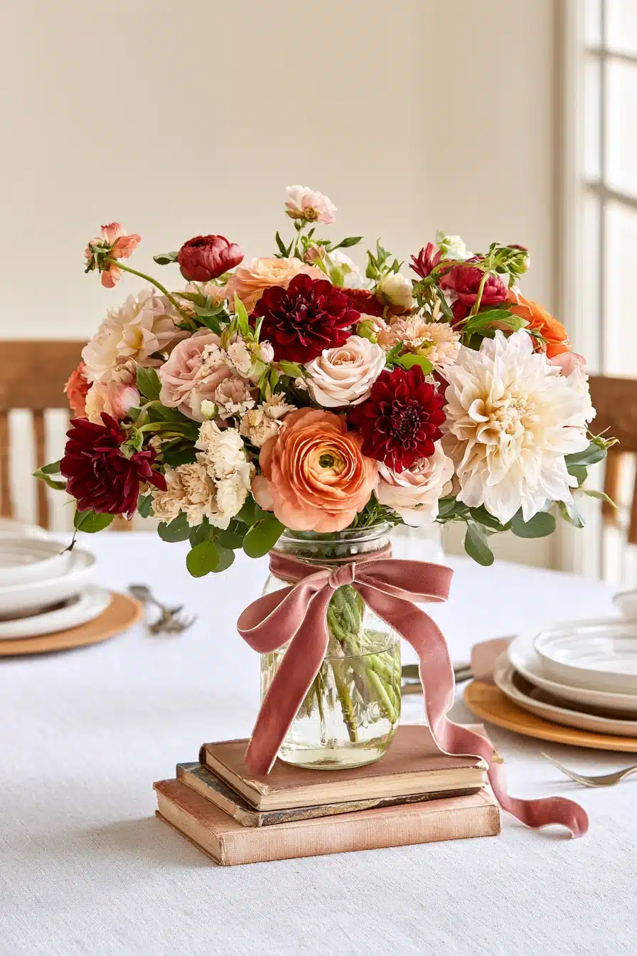 27 Cozy Fall Mason Jar Centerpieces for a Beautiful Autumn Table