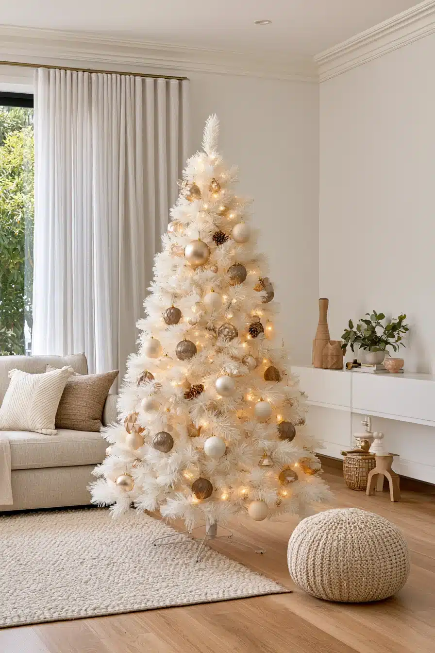 27 Magical White Christmas Tree Ideas For A Dreamy Holiday Home