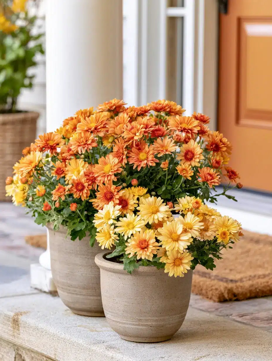 27 Gorgeous Mums Front Porch Ideas for a Colorful Fall Welcome