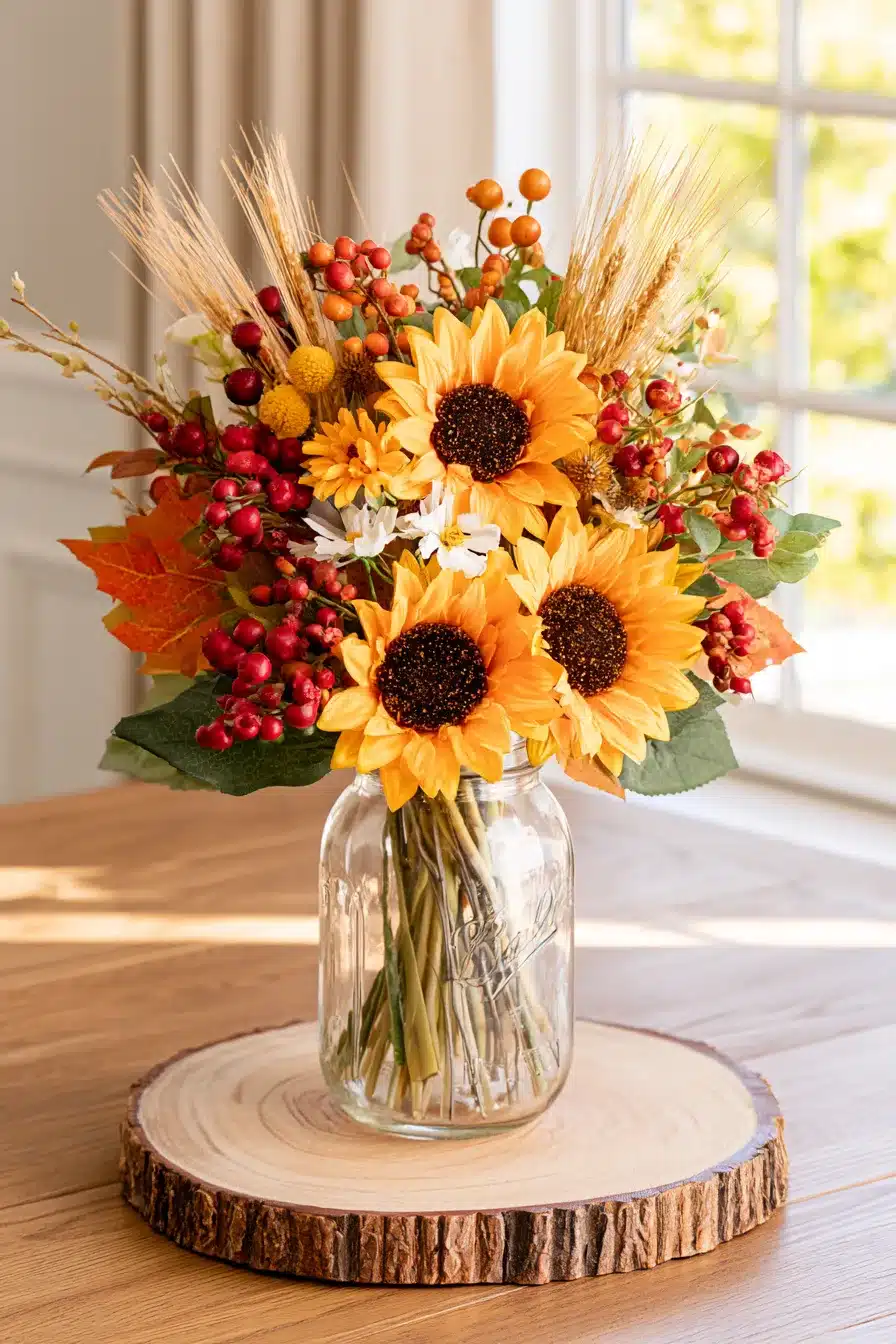 27 Cozy Fall Mason Jar Centerpieces for a Beautiful Autumn Table