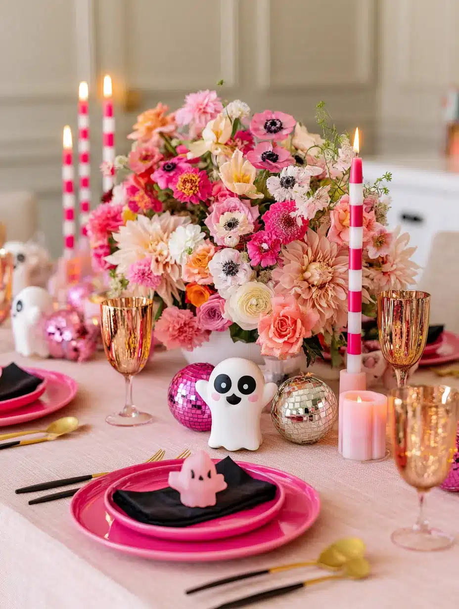 27 Pretty Pink Halloween Decor Ideas for a Playful Spooky Home