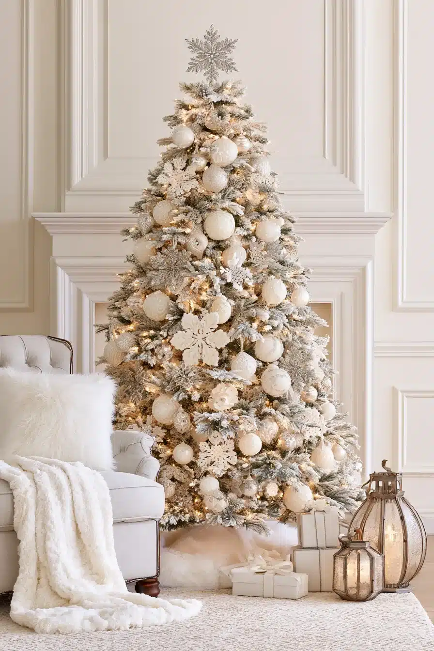 27 Magical White Christmas Tree Ideas For A Dreamy Holiday Home