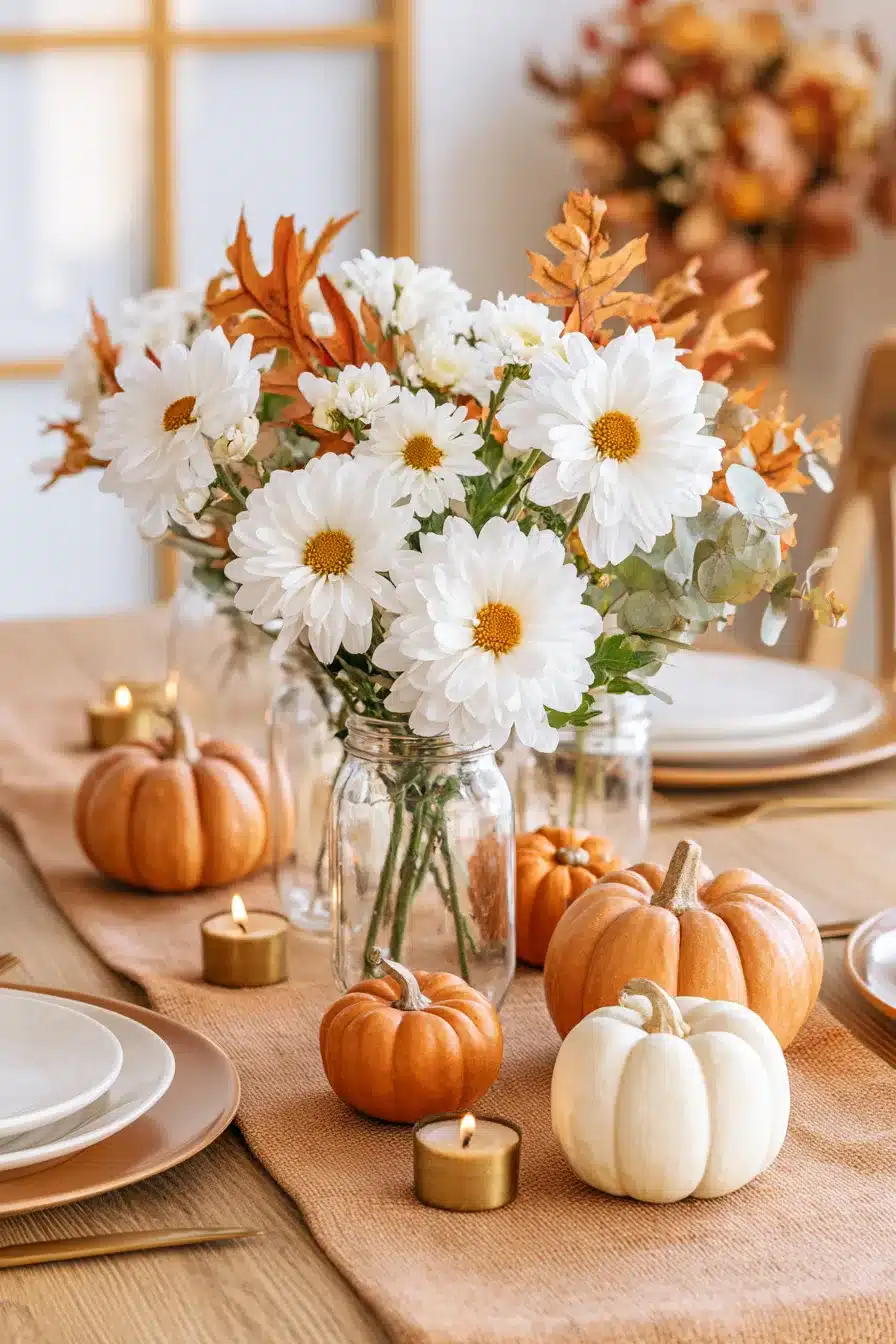 27 Cozy Fall Mason Jar Centerpieces for a Beautiful Autumn Table