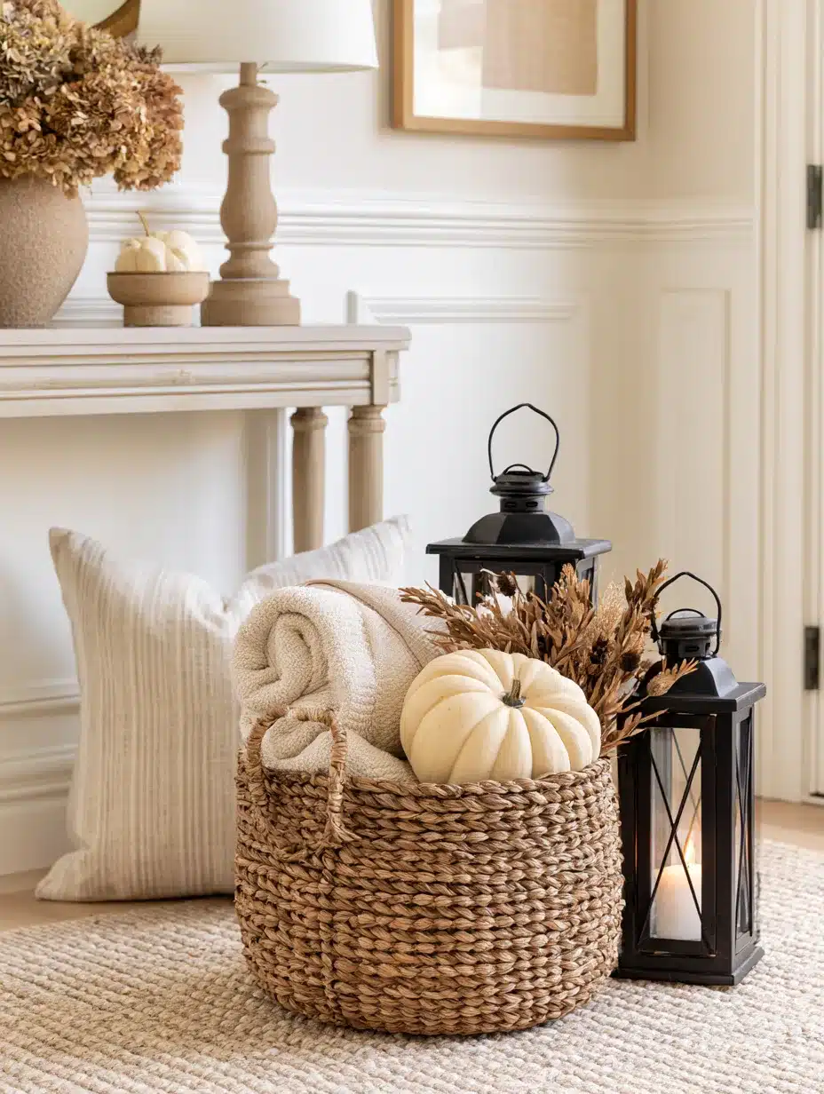 27 Cozy Fall Basket Ideas for a Warm Seasonal Home