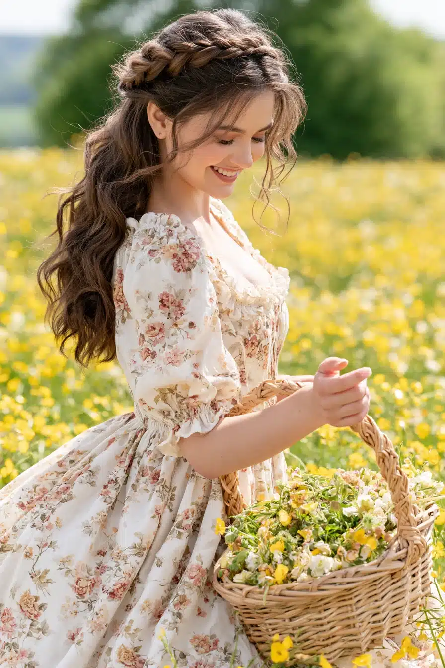 27 Dreamy Cottagecore Aesthetic Hairstyles for a Romantic Natural Look