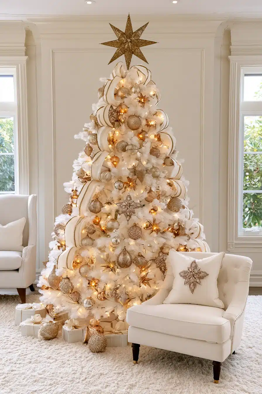 27 Magical White Christmas Tree Ideas For A Dreamy Holiday Home