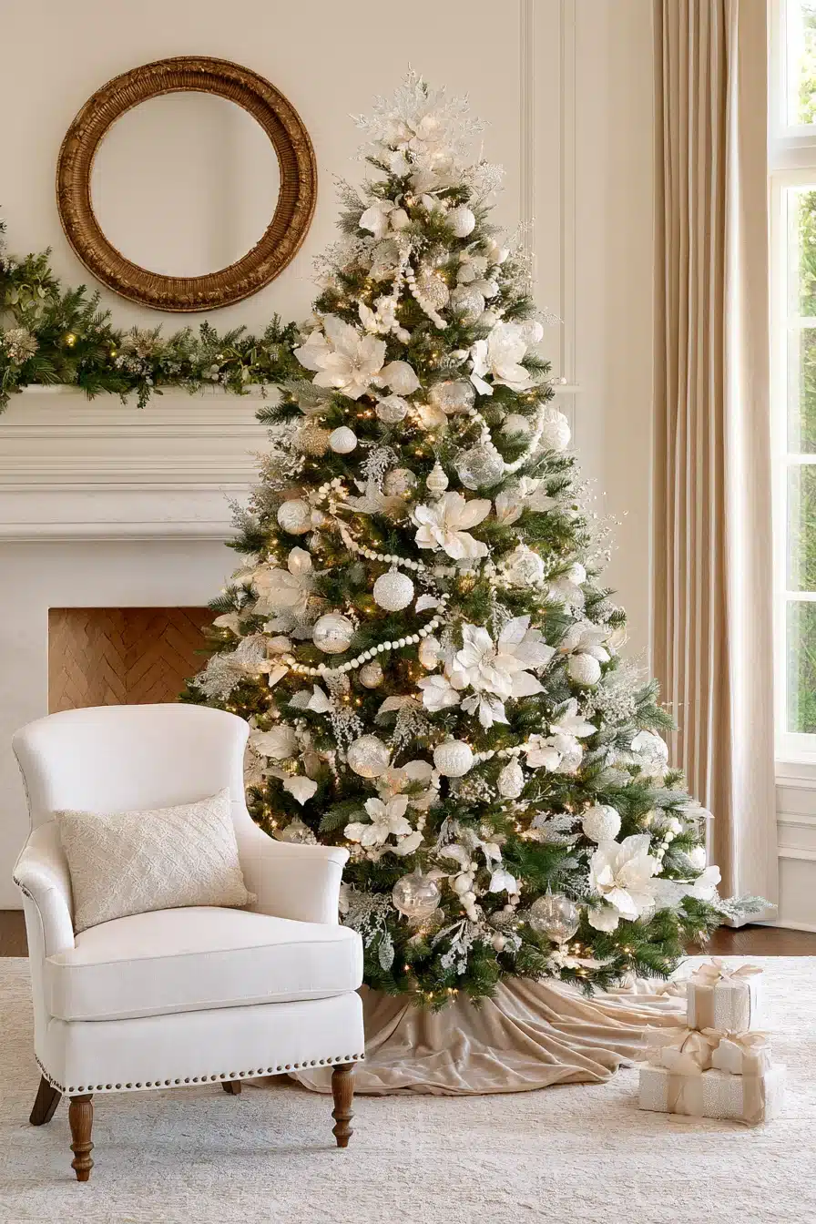 27 Magical White Christmas Tree Ideas For A Dreamy Holiday Home