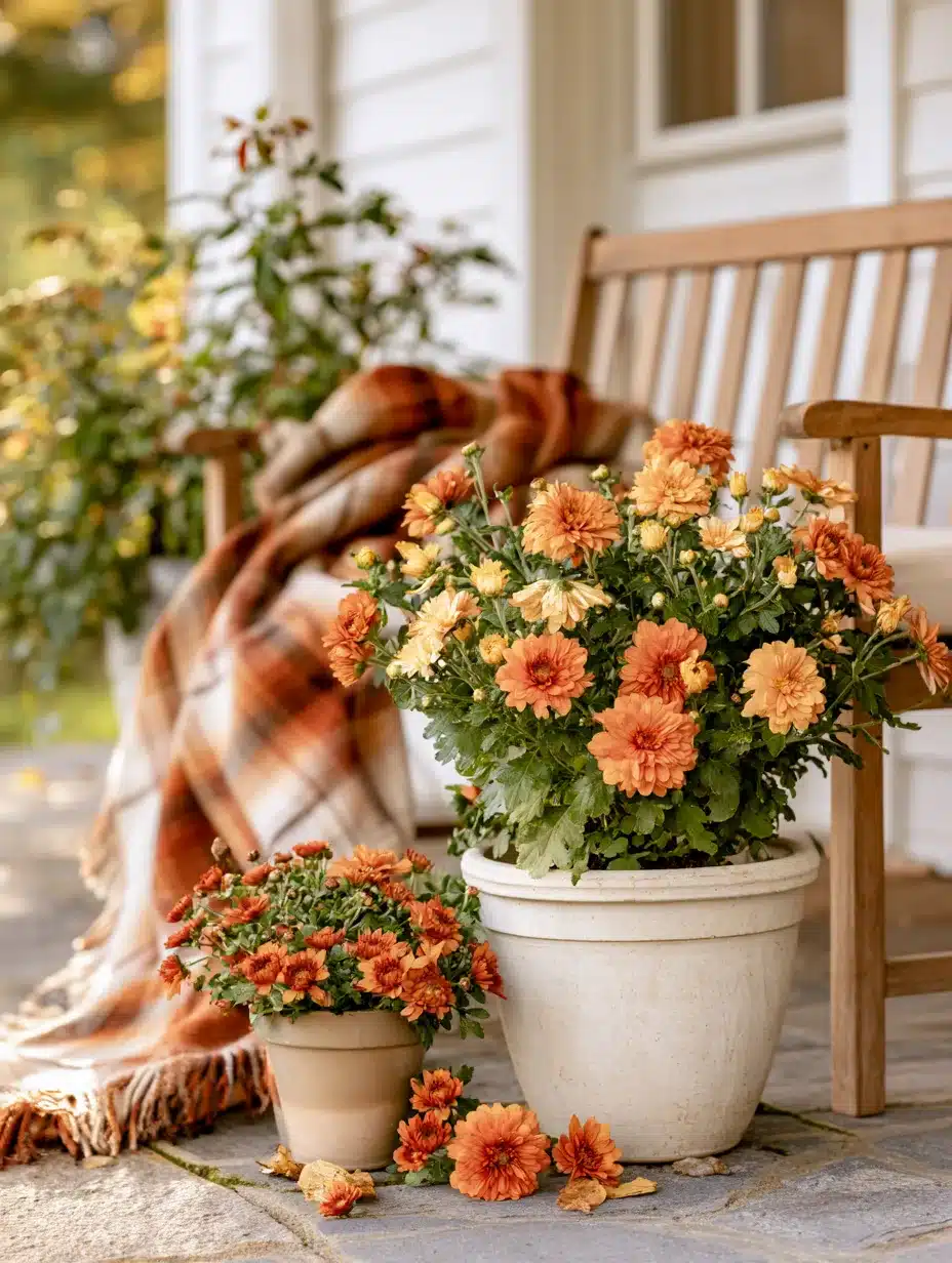 27 Gorgeous Mums Front Porch Ideas for a Colorful Fall Welcome