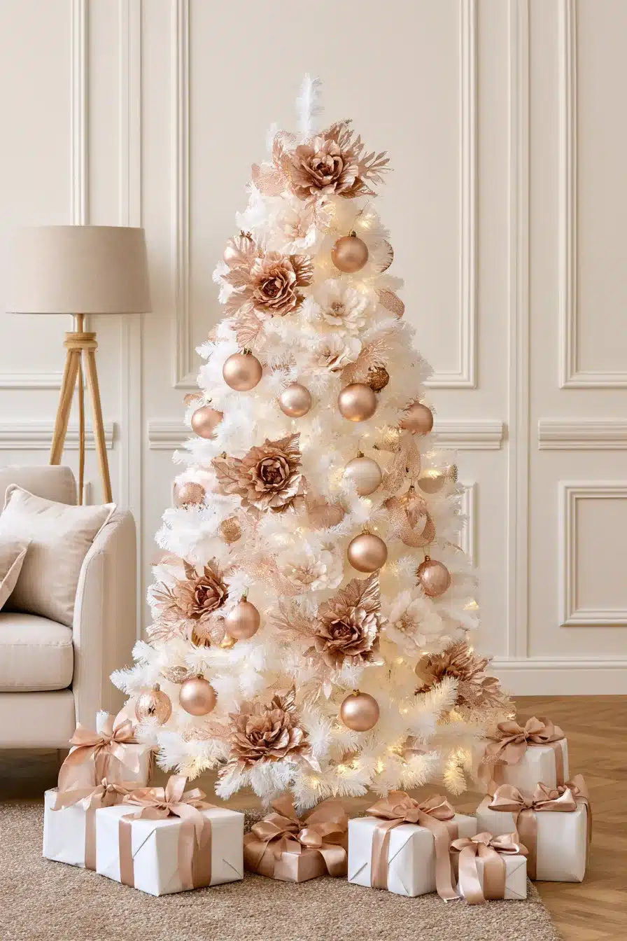 27 Magical White Christmas Tree Ideas For A Dreamy Holiday Home