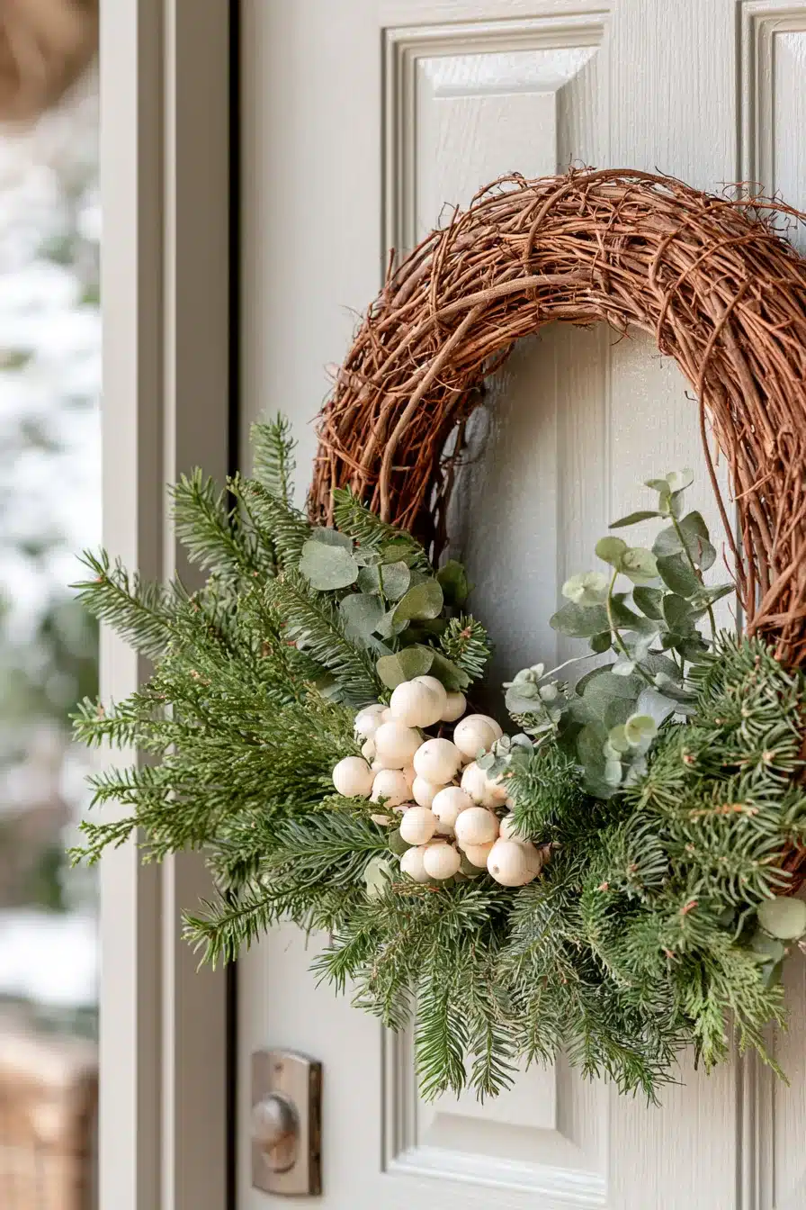27 Cozy Winter Wreaths for Front Door Decor That Welcomes Everyone