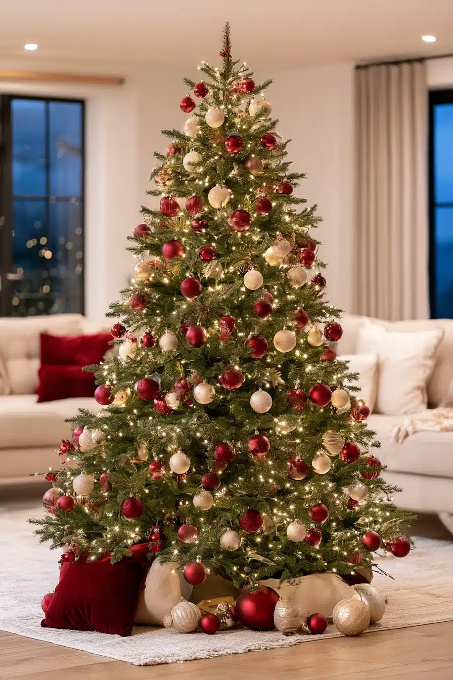 27 Elegant Burgundy Christmas Tree Ideas for a Cozy Holiday Home