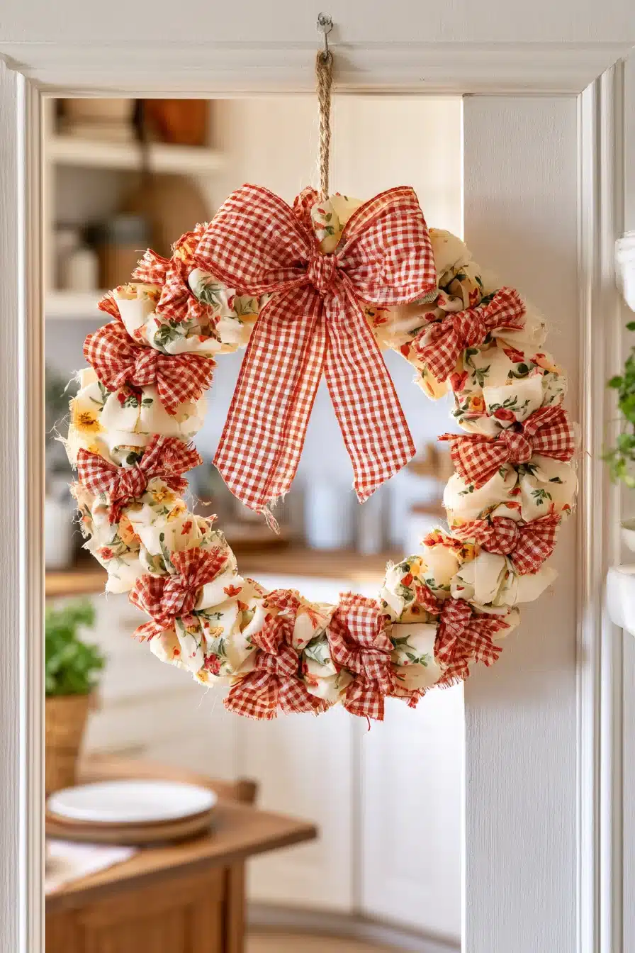 27 Charming Rag Wreaths to Create With Colorful Fabric Scraps
