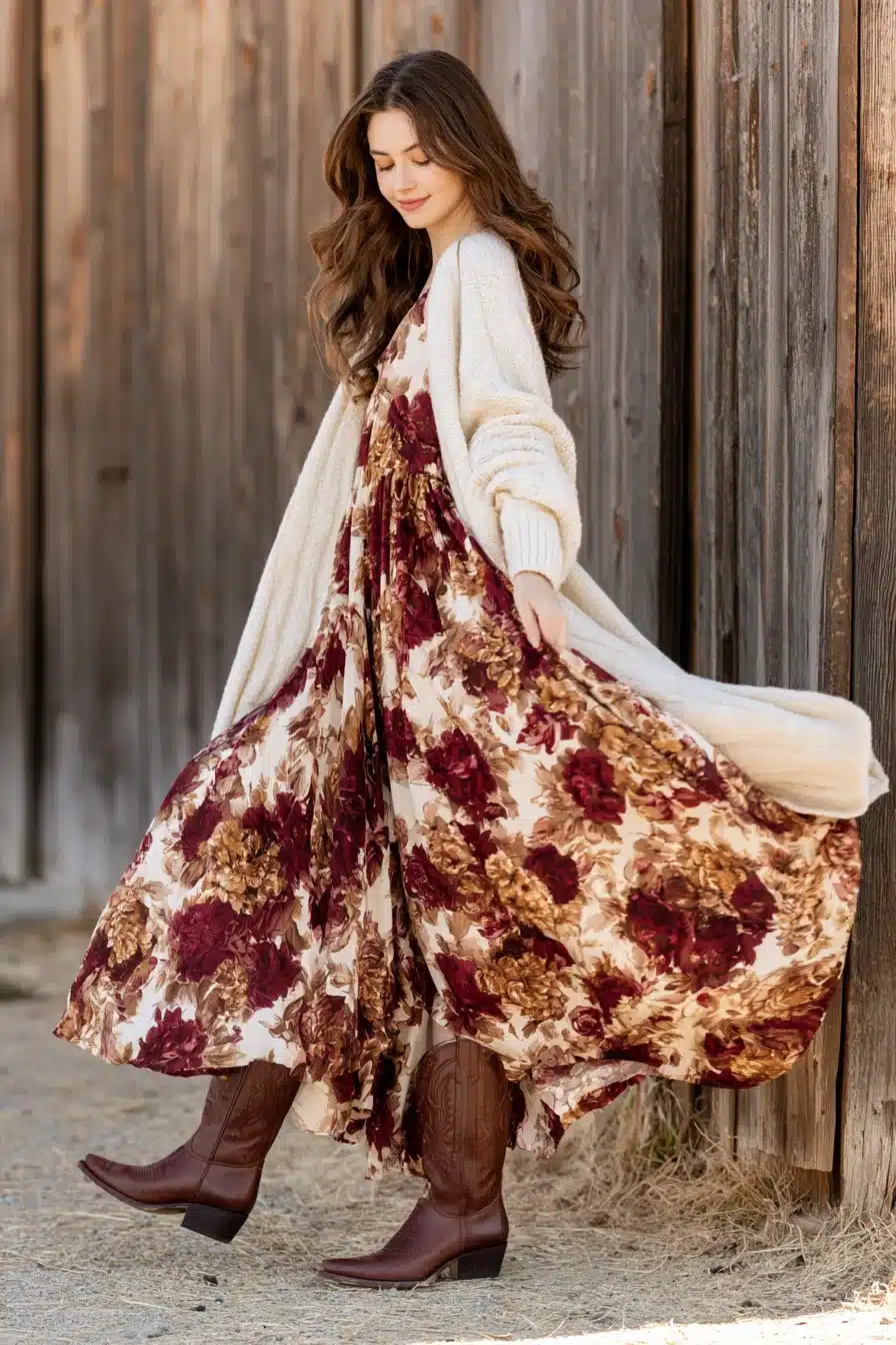 27 Cute Western Fall Outfits With Boots Denim and Cozy Layers