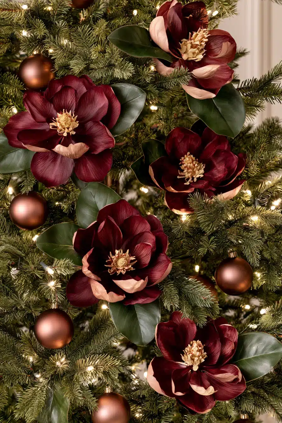 27 Elegant Burgundy Christmas Tree Ideas for a Cozy Holiday Home