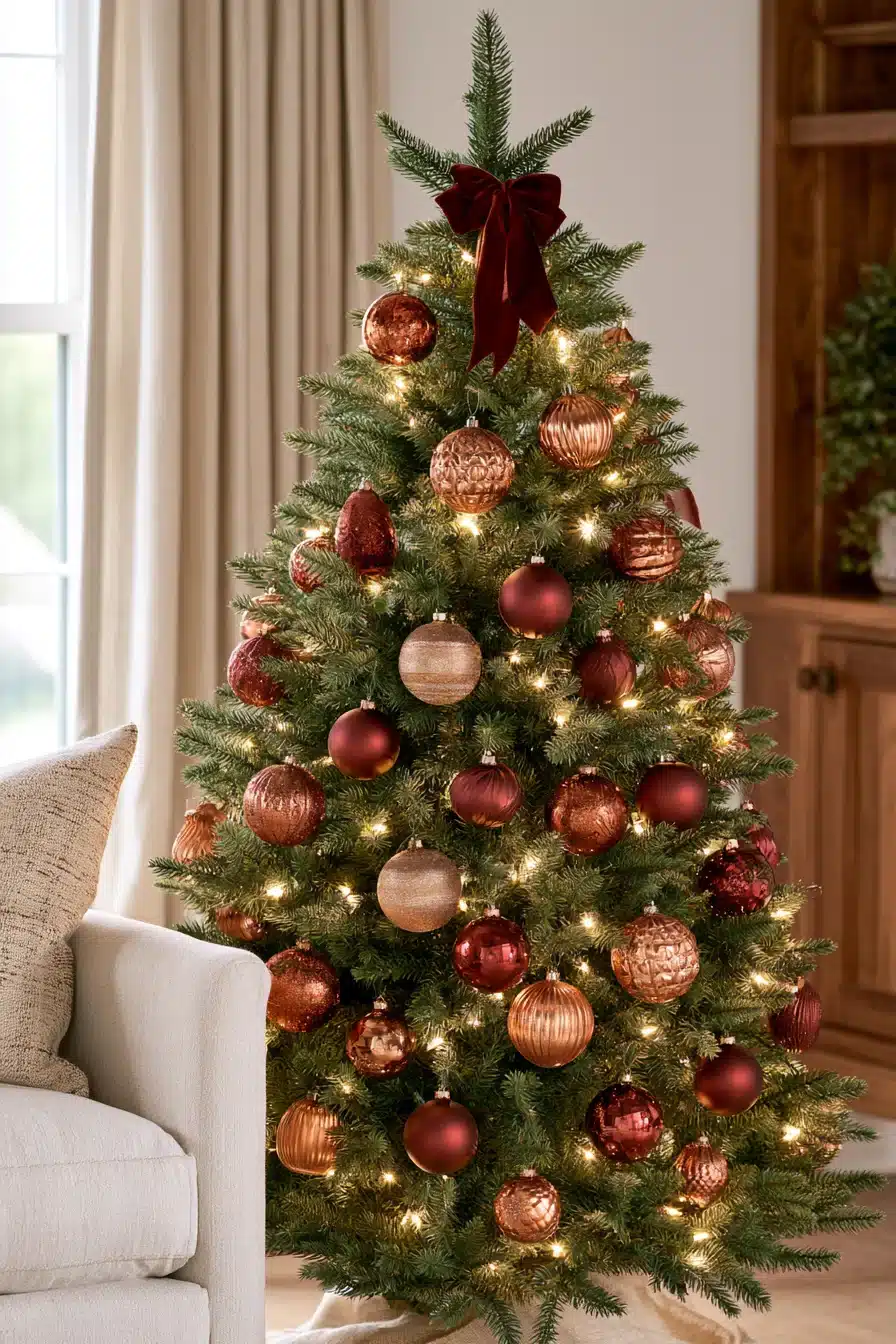 27 Elegant Burgundy Christmas Tree Ideas for a Cozy Holiday Home