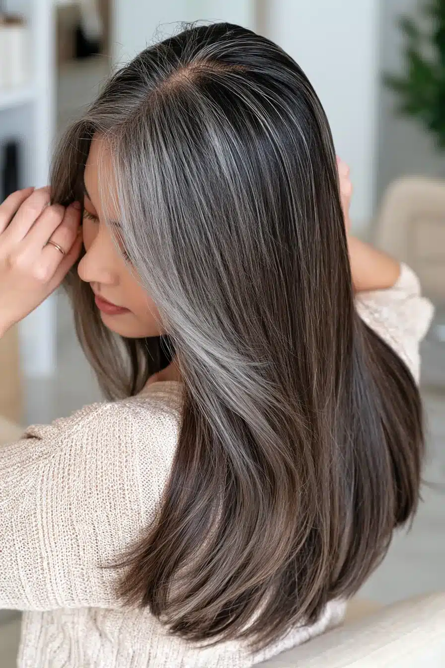 27 Beautiful Grey Blending Ideas for Dark Hair to Embrace Your Silver Strands