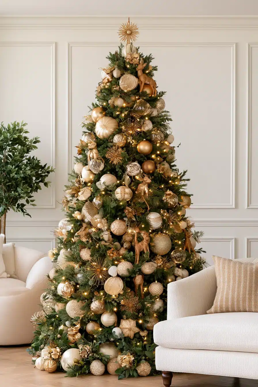 27 Stunning Gold Christmas Tree Ideas to Make Your Holiday Home Sparkle