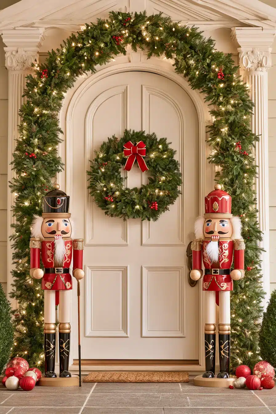 27 Magical Christmas Door Decorations for a Warm and Festive Welcome