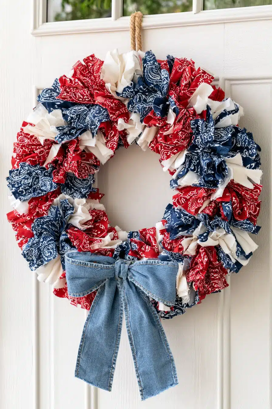 27 Charming Rag Wreaths to Create With Colorful Fabric Scraps