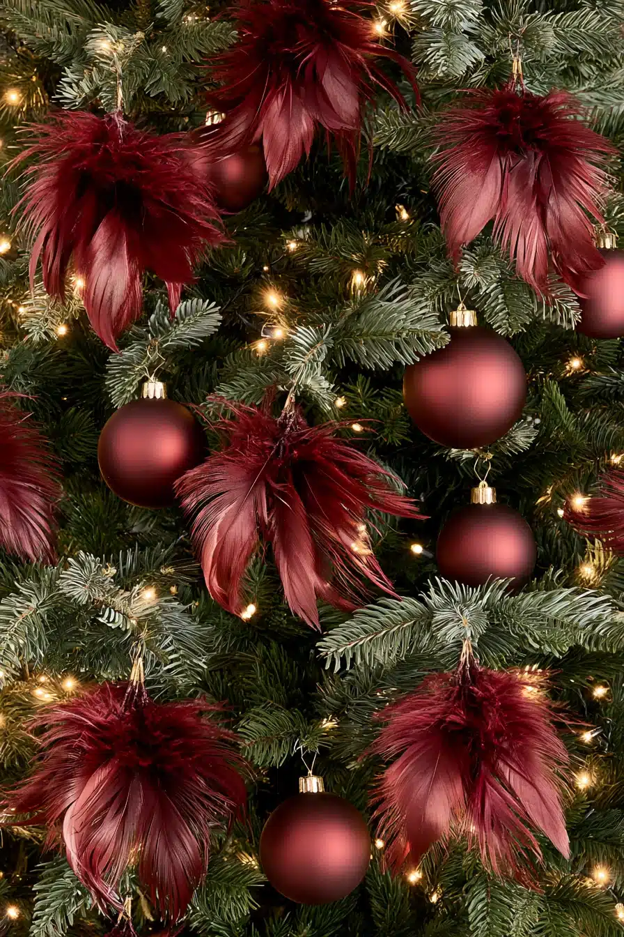 27 Elegant Burgundy Christmas Tree Ideas for a Cozy Holiday Home