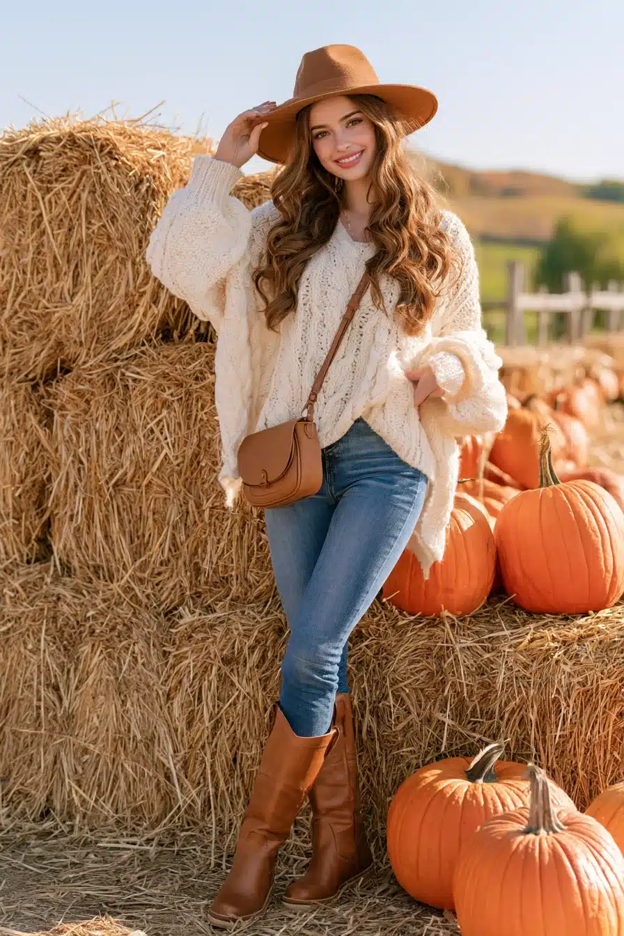 27 Cute Pumpkin Patch Outfit Ideas for a Cozy Fall Adventure
