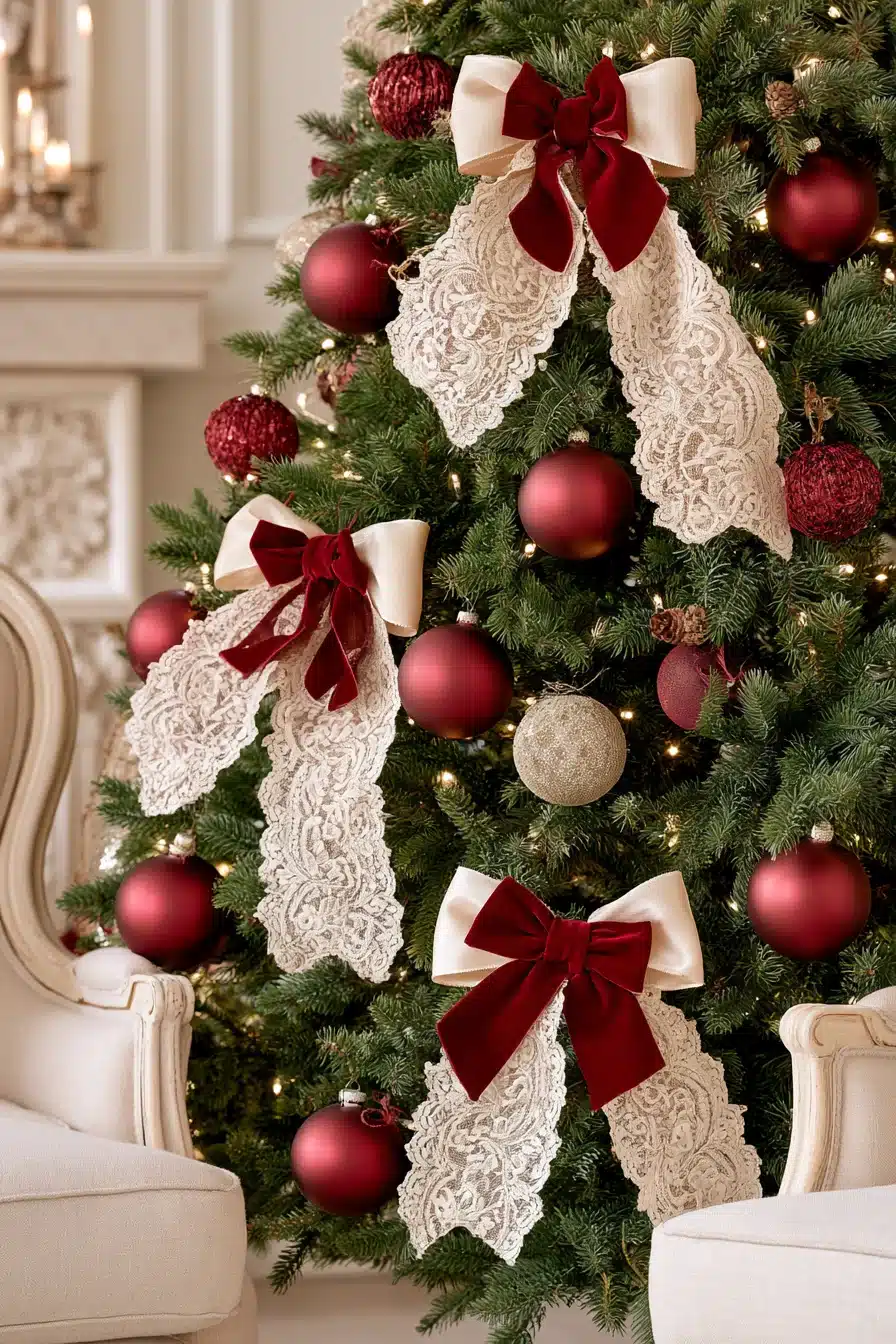 27 Elegant Burgundy Christmas Tree Ideas for a Cozy Holiday Home