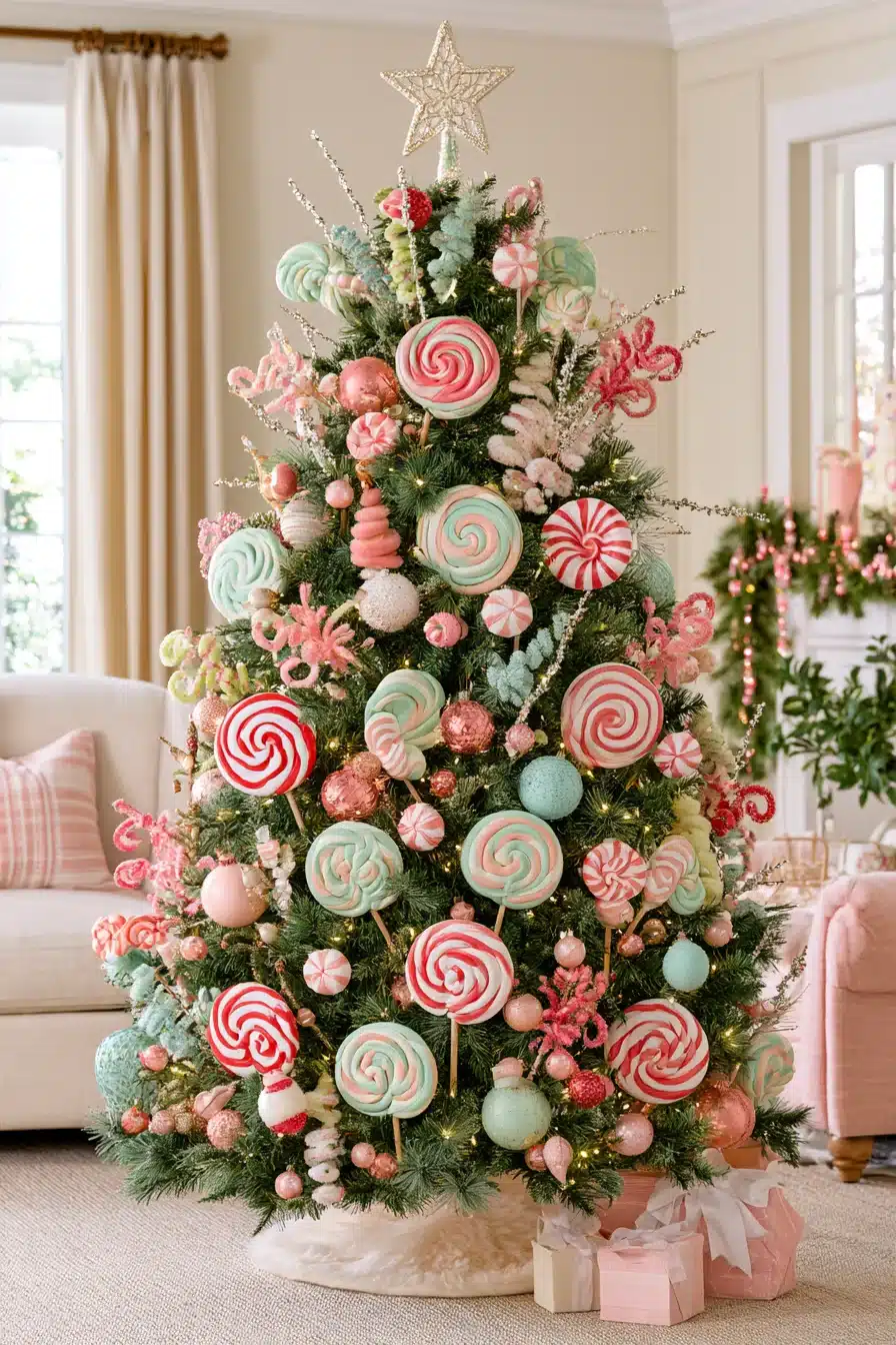 27 Dreamy Candyland Christmas Tree Decorations for a Playful Holiday