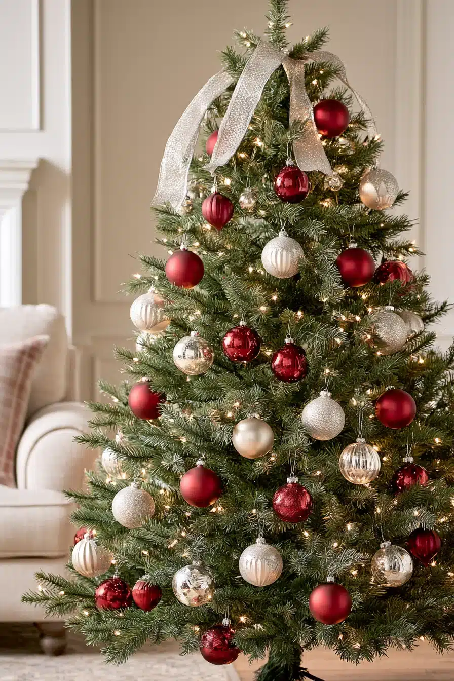 27 Elegant Burgundy Christmas Tree Ideas for a Cozy Holiday Home