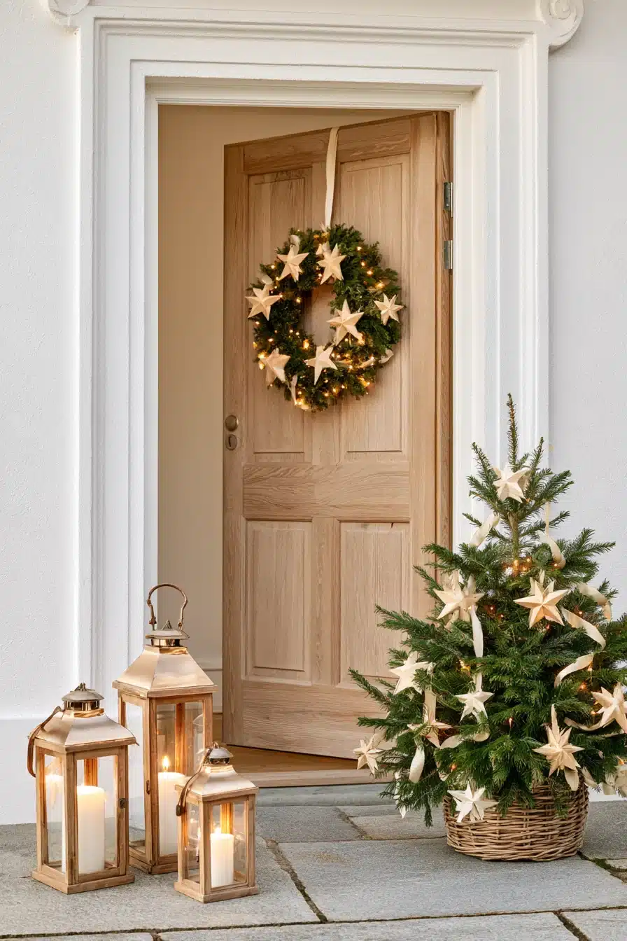 27 Magical Christmas Door Decorations for a Warm and Festive Welcome