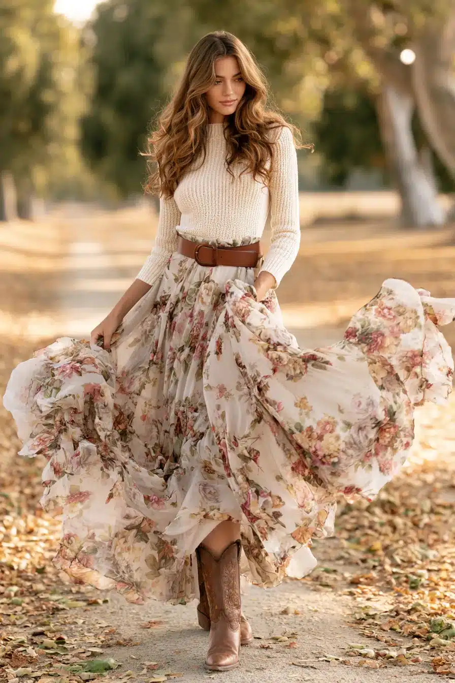 27 Cute Western Fall Outfits With Boots Denim and Cozy Layers