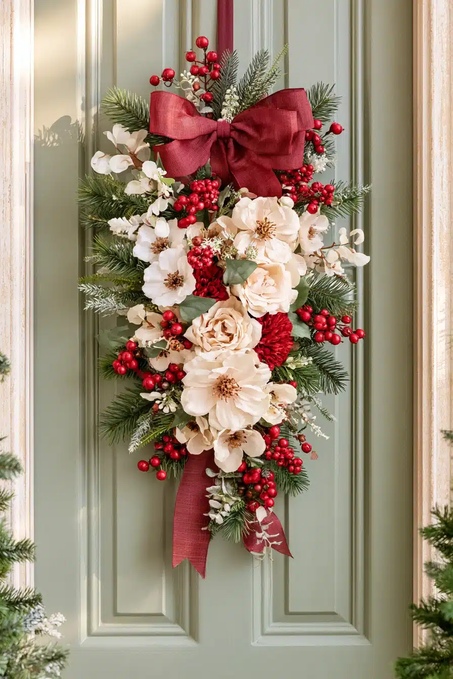 27 Magical Christmas Door Decorations for a Warm and Festive Welcome
