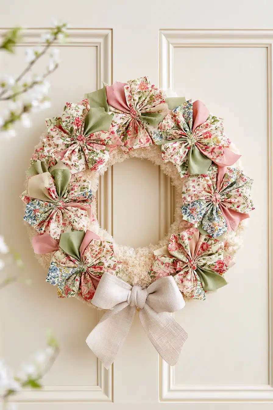 27 Charming Rag Wreaths to Create With Colorful Fabric Scraps