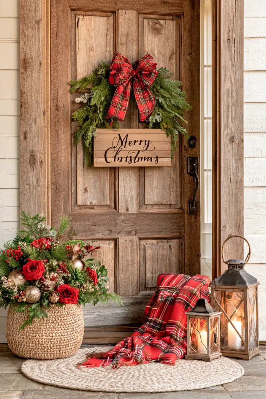 27 Magical Christmas Door Decorations for a Warm and Festive Welcome