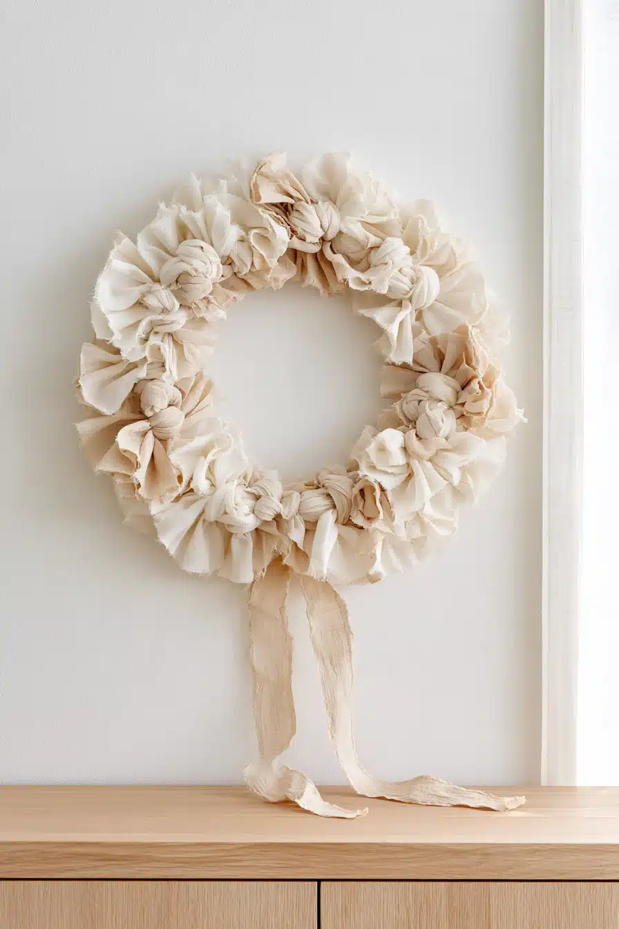 27 Charming Rag Wreaths to Create With Colorful Fabric Scraps