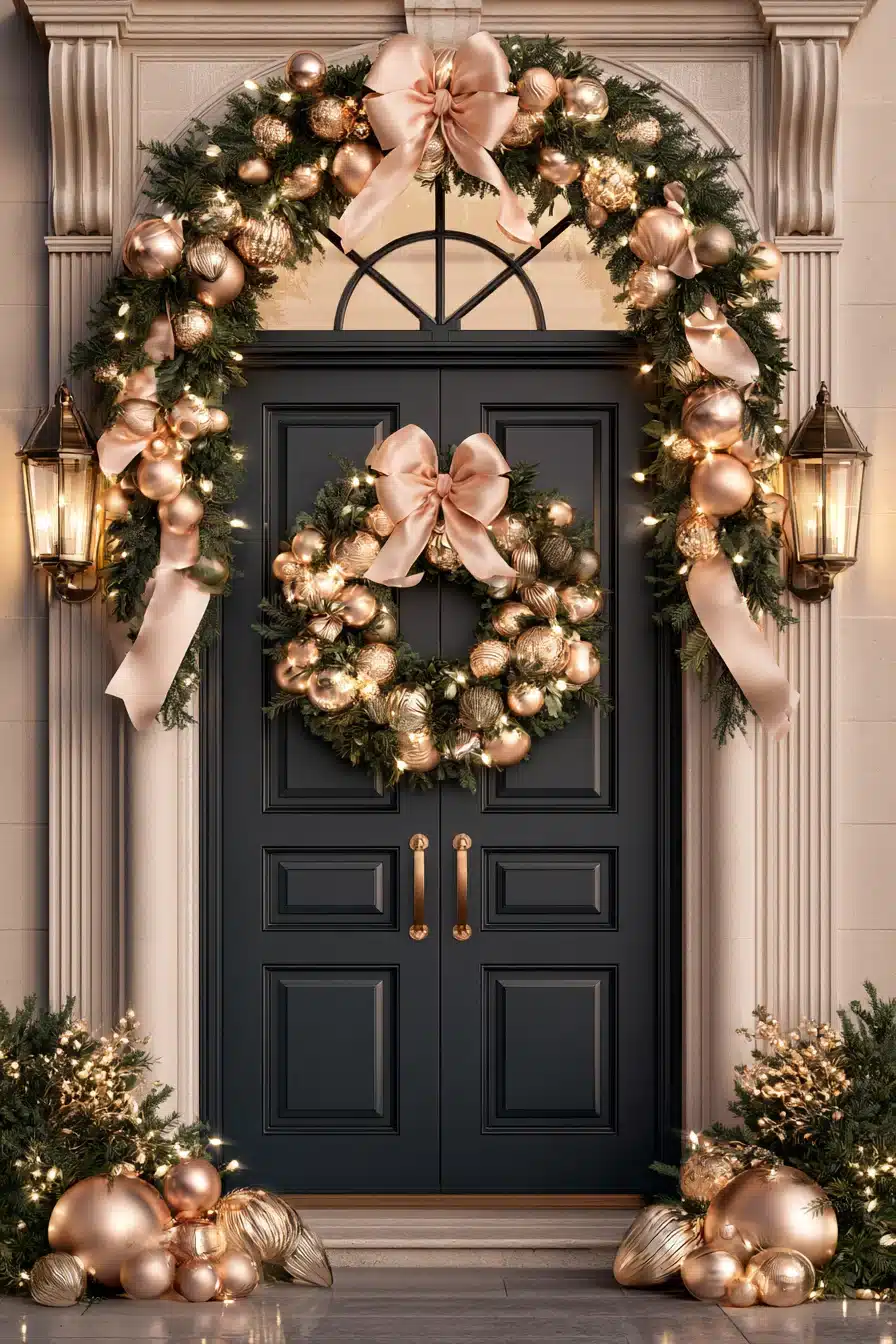 27 Magical Christmas Door Decorations for a Warm and Festive Welcome