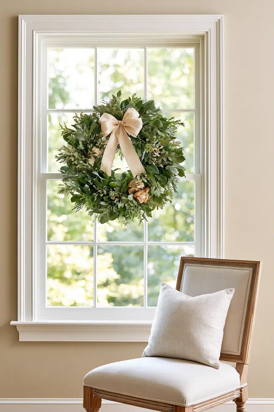 27 Beautiful Wreaths on Windows Ideas for a Charming, Festive Home