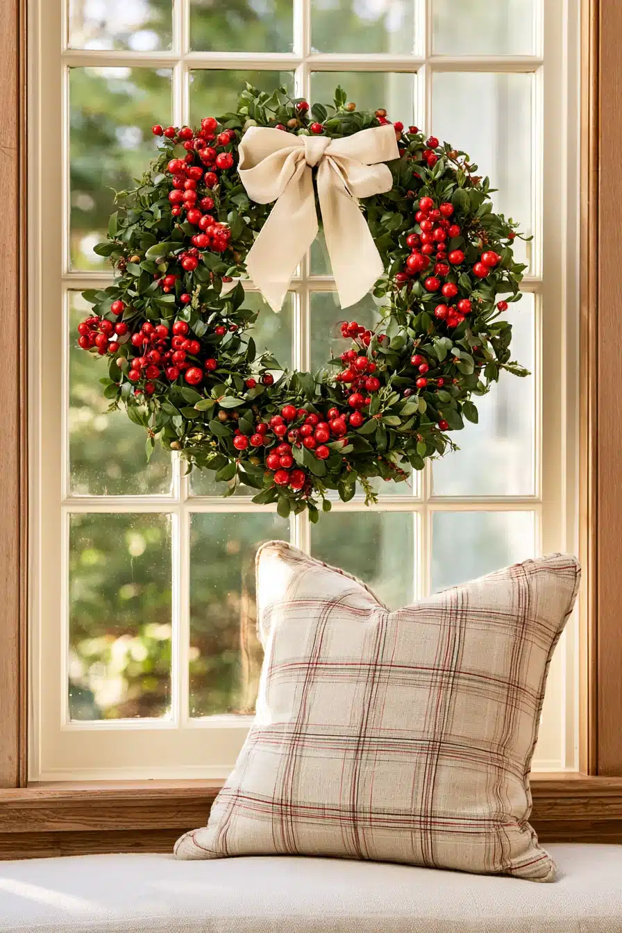 27 Beautiful Wreaths on Windows Ideas for a Charming, Festive Home
