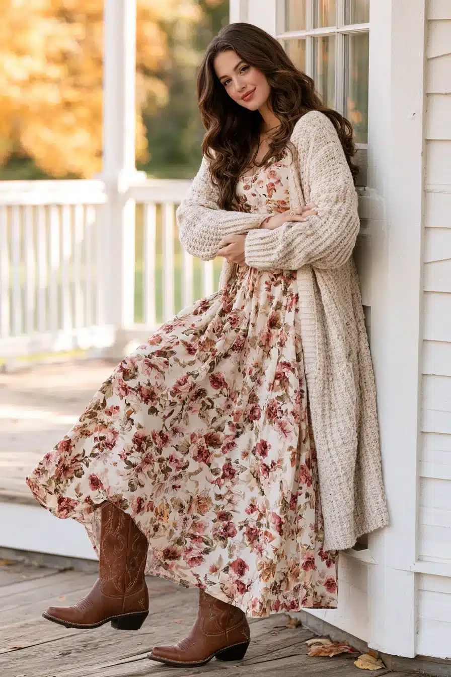 27 Cute Western Fall Outfits With Boots Denim and Cozy Layers