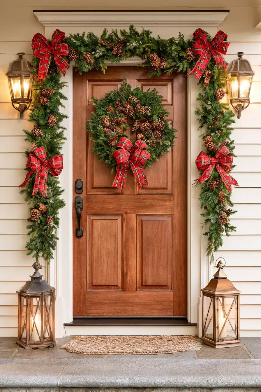 27 Magical Christmas Door Decorations for a Warm and Festive Welcome
