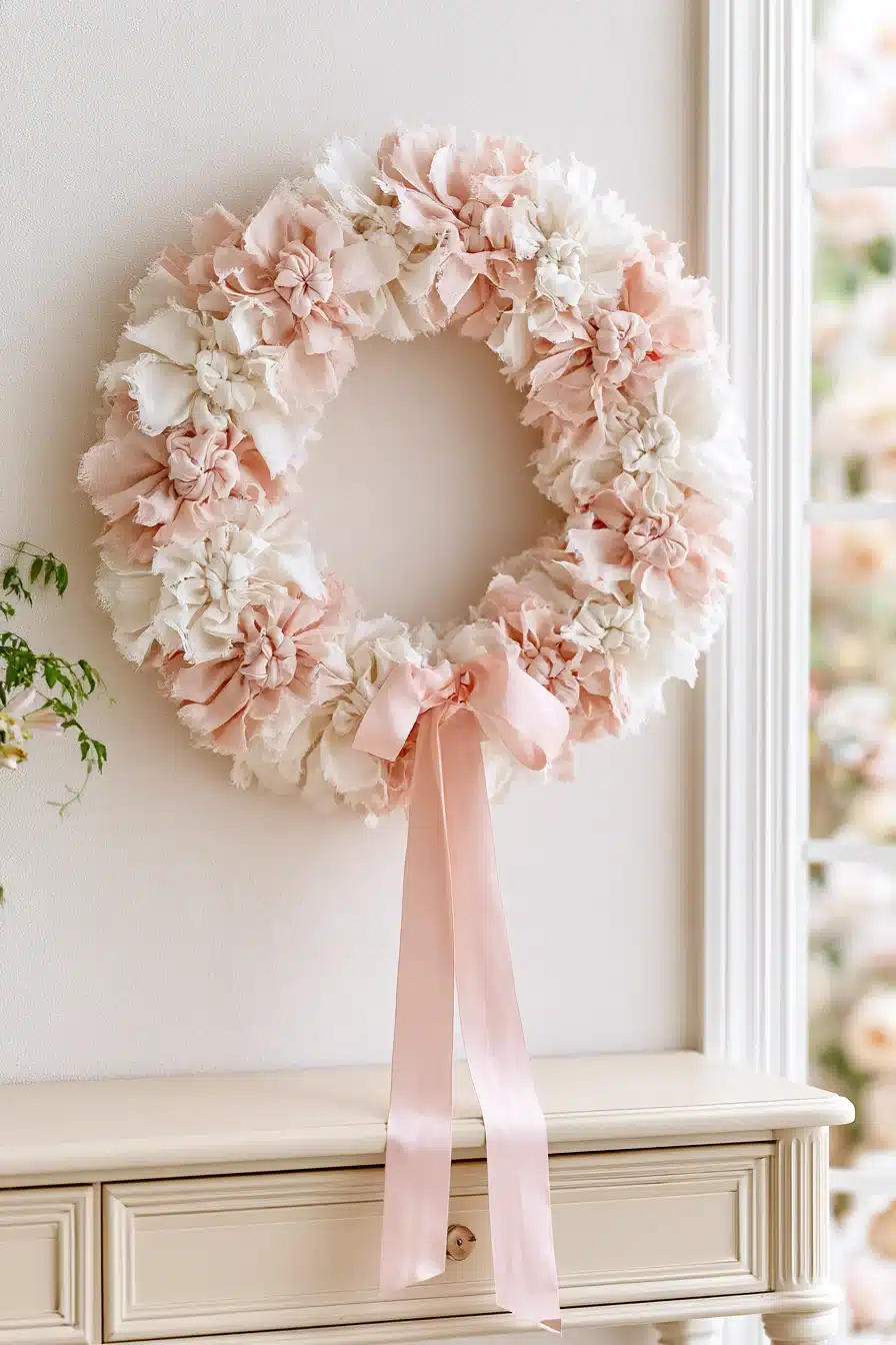 27 Charming Rag Wreaths to Create With Colorful Fabric Scraps