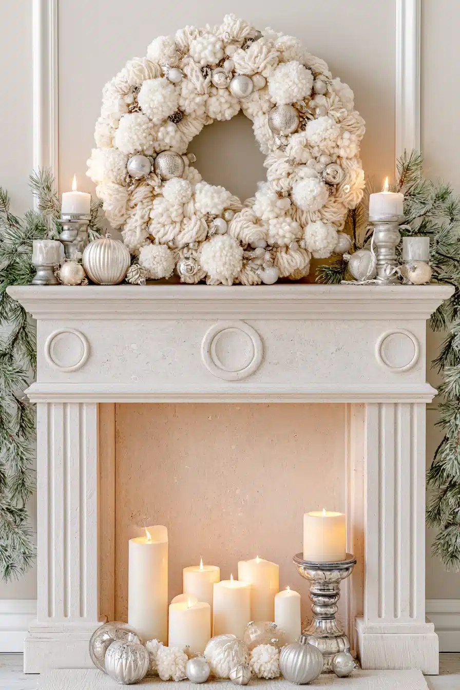 27 Cozy Christmas Yarn Wreaths to Make Your Front Door Feel Festive