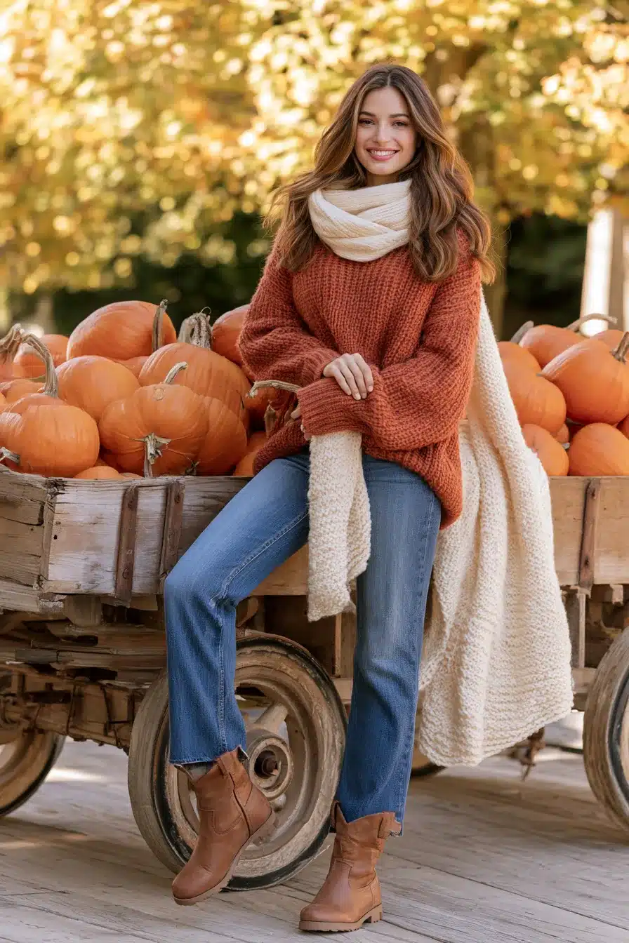 27 Cute Pumpkin Patch Outfit Ideas for a Cozy Fall Adventure