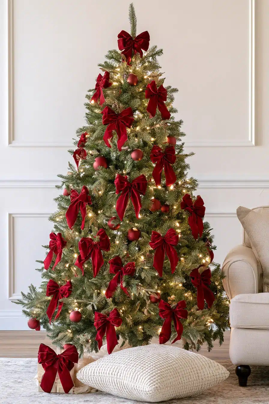 27 Elegant Burgundy Christmas Tree Ideas for a Cozy Holiday Home