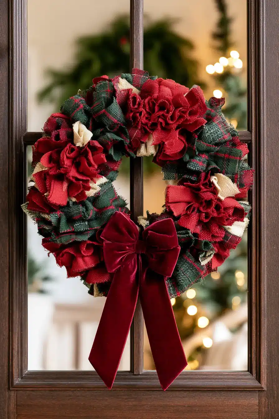 27 Charming Rag Wreaths to Create With Colorful Fabric Scraps