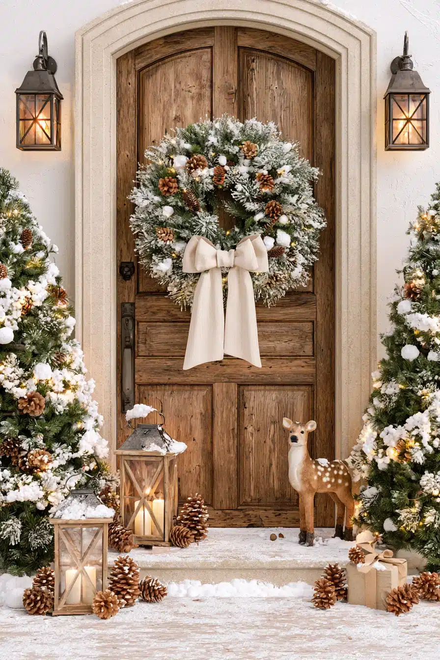 27 Magical Christmas Door Decorations for a Warm and Festive Welcome