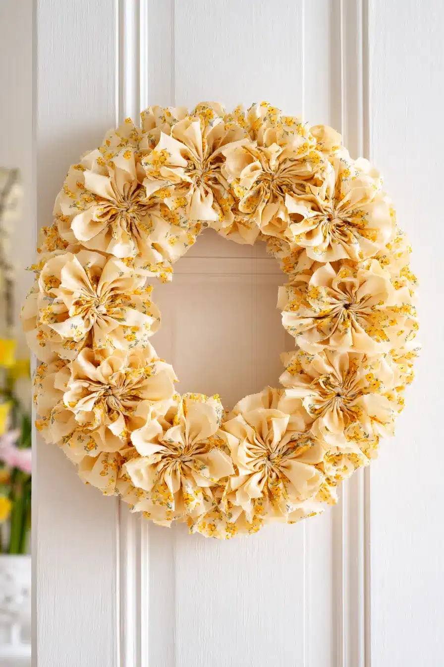 27 Charming Rag Wreaths to Create With Colorful Fabric Scraps