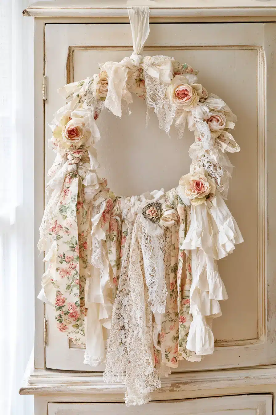 27 Charming Rag Wreaths to Create With Colorful Fabric Scraps