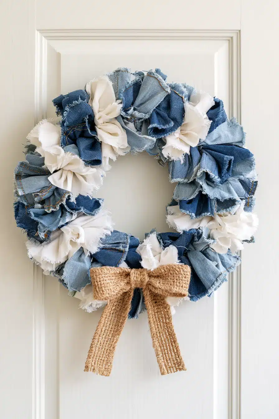 27 Charming Rag Wreaths to Create With Colorful Fabric Scraps